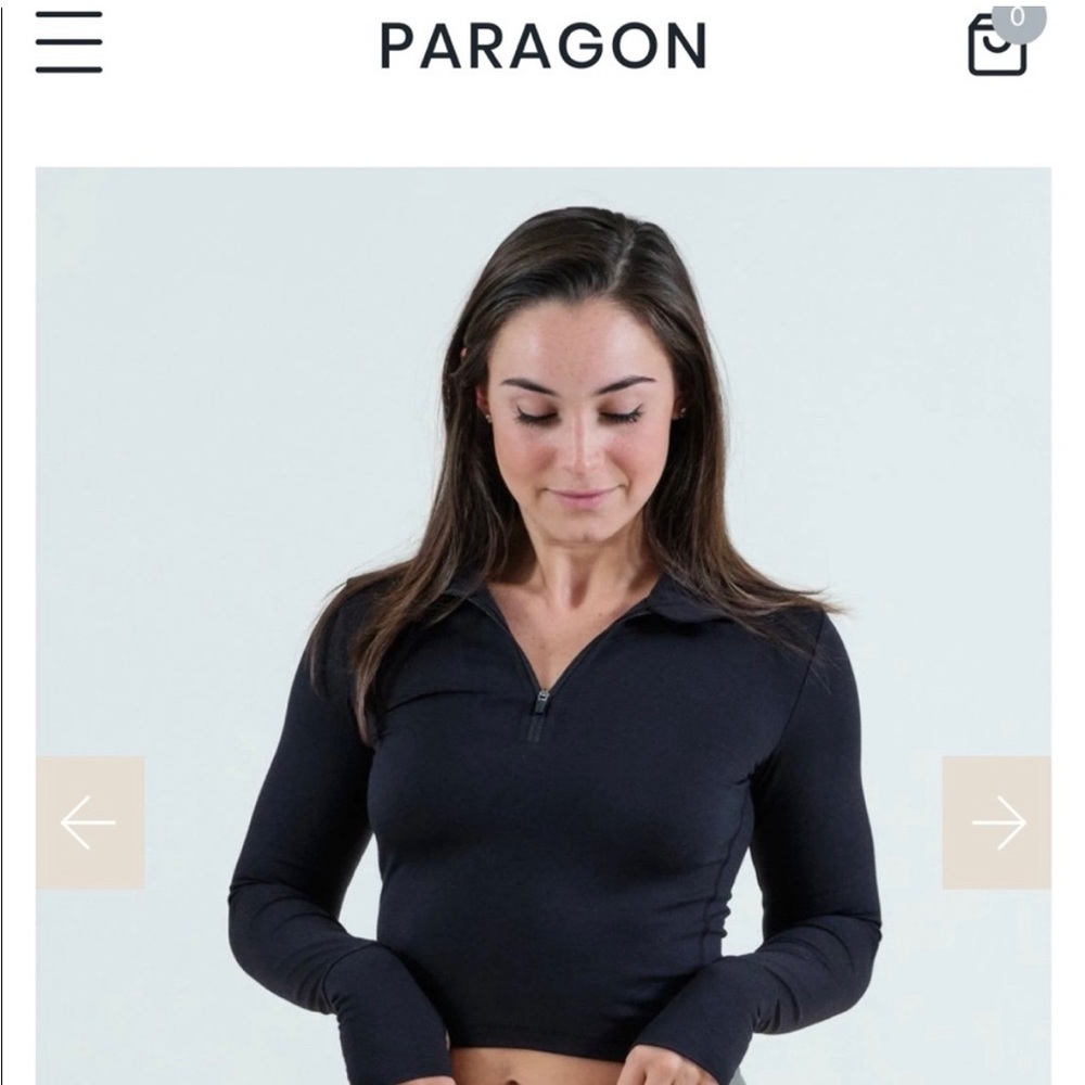Paragon cropped quarter zip black - M